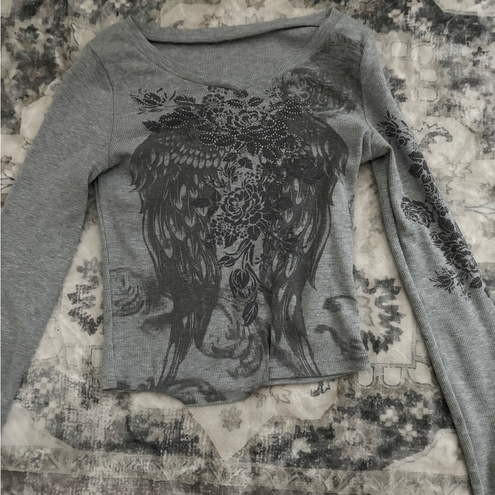 Medium gray emo grunge long sleeve